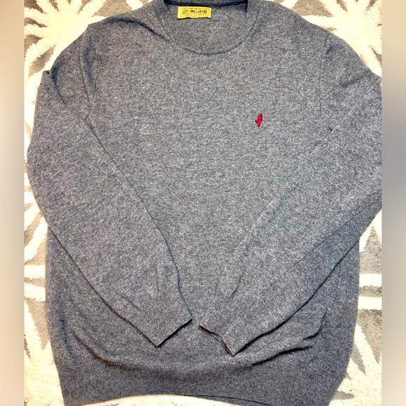 MARLBORO CLASSICS MCS Men M Cotton Crew Neck Sweater Dark Grey Pullover Sweater - Picture 1 of 5